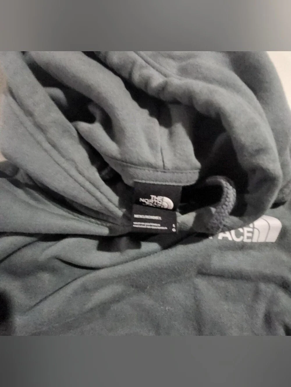 Mens' Green The North Face Pullover Drawstring Hoodie Size Large
